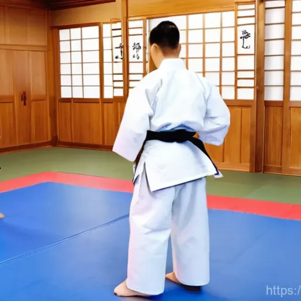 태권도 초보자가 주의해야 할 점 - **A vibrant Taekwondo dojang bustling with activity, depicting a diverse group of students of all ag...