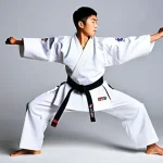 Home 9 태권도 도복 추천 브랜드 - **Dynamic Taekwondo Athlete in a Modern, Breathable Dobok.**
A dynamic, medium shot of a male or...
